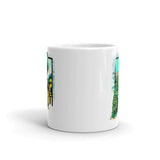 Peacock White glossy mug