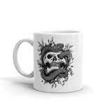 Skull Snake White glossy mug