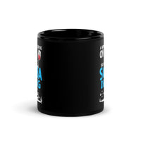 A Woman Cannot Live on Wine Alone (Scuba) Black Glossy Mug