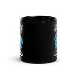 A Woman Cannot Live on Wine Alone (Scuba) Black Glossy Mug