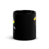 Colorful Parachutes Black Glossy Mug