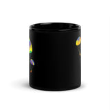 Colorful Parachutes Black Glossy Mug