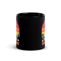 Hike More Worry Less Black Glossy Mug