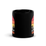 Hike More Worry Less Black Glossy Mug