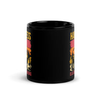 Happiness is a Day Spent Hiking Black Glossy Mug