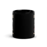 Deck the Halls With Skulls and Bodies Valhalla Black Glossy Mug