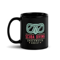 Scuba Diving Underwater Addict Black Glossy Mug