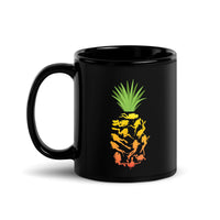 Pineapple Scuba Diving Black Glossy Mug