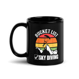 Bucketlist: Skydiving Black Glossy Mug