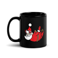 Skydive Santa Black Glossy Mug