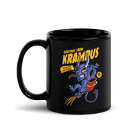 Greetings From Krampus Black Glossy Mug