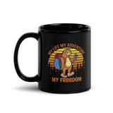 My Life My Adventure My Freedom Black Glossy Mug