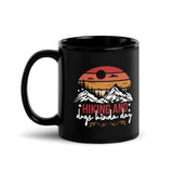 Hiking and Dogs Kinda Day Black Glossy Mug