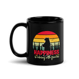 Happiness is Hiking With Friends Black Glossy Mug