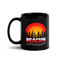 Beachin Black Glossy Mug