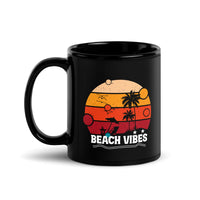 Beach Vibes Black Glossy Mug