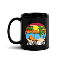 Beach Bound Black Glossy Mug