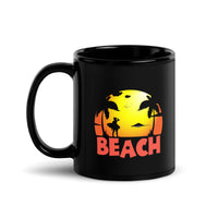 Beach Black Glossy Mug