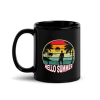 Hello Summer Black Glossy Mug