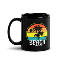 Beach Black Glossy Mug