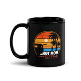 Hot Mom Summer Black Glossy Mug