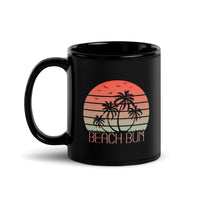 Beach Bum Black Glossy Mug