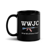 What Would Jesus Carry? Black Glossy Mug