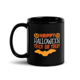 Happy Halloween Trick or Treat Black Glossy Mug