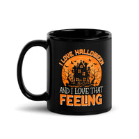 I Love Halloween Black Glossy Mug