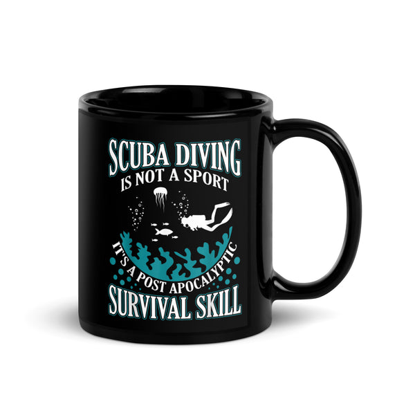 Post Apocalyptic Survival Skill Black Glossy Mug