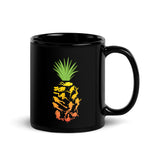 Pineapple Scuba Diving Black Glossy Mug