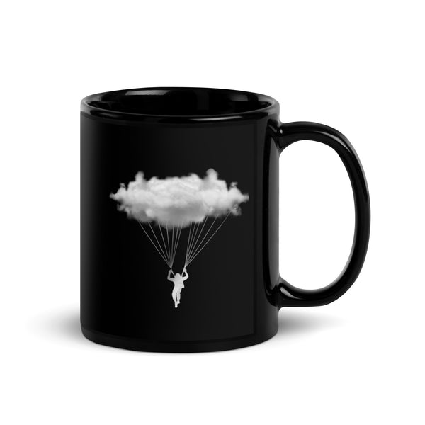 Cloud Rider (Skydive, Paraglide) Black Glossy Mug