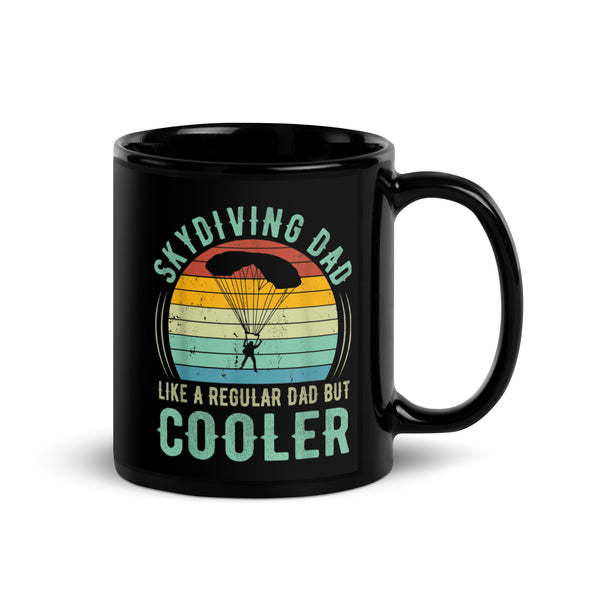 Skydiving Dad Black Glossy Mug