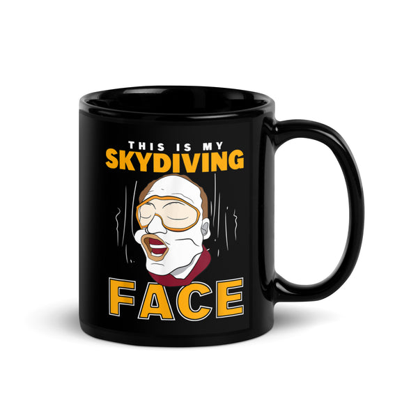 This is My Skydiving Face Black Glossy Mug