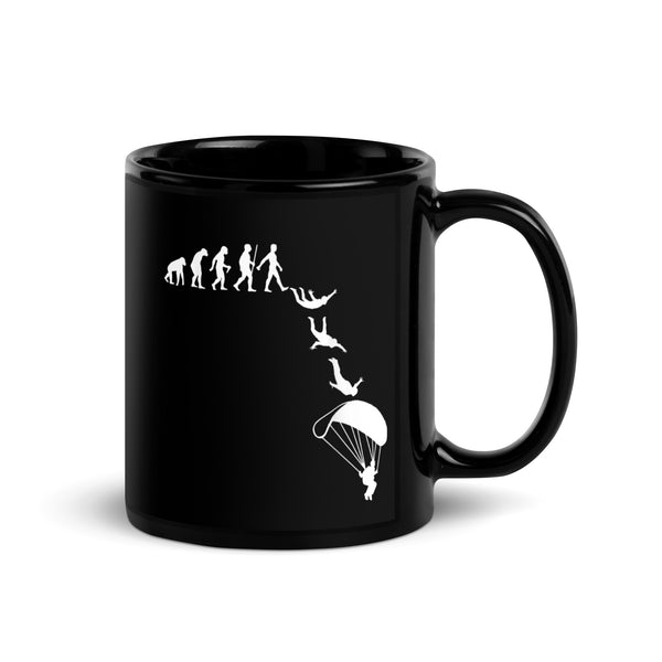 Evolution Skydive / Base Jump Black Glossy Mug