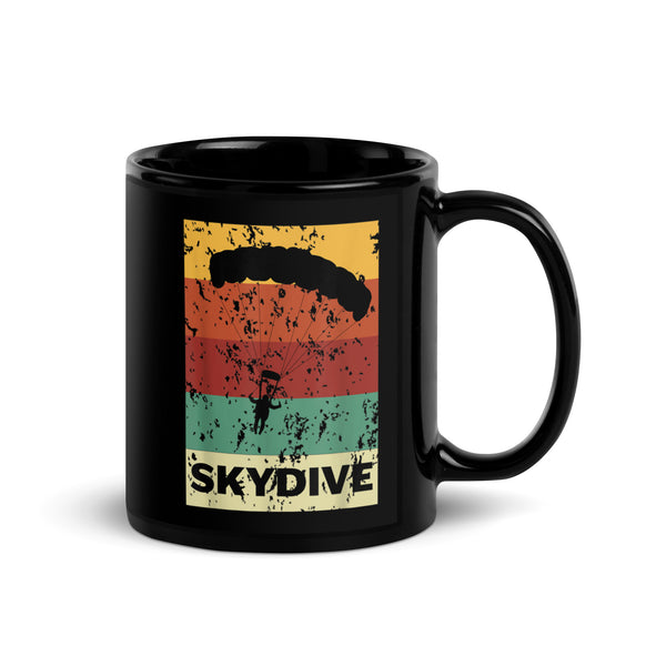 Skydive Black Glossy Mug