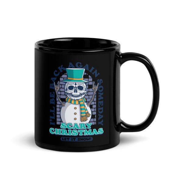 Scary Christmas (Let is Snow) Black Glossy Mug