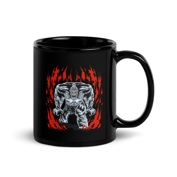 Abominable Snowman Black Glossy Mug