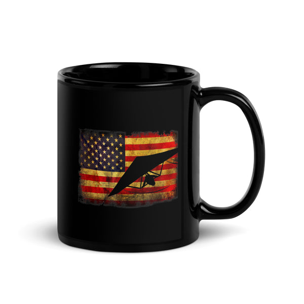 USA Hang Gliding Black Glossy Mug