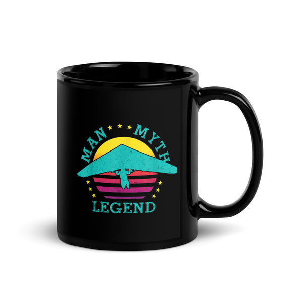 Man Myth Legend (Hang Glide) Black Glossy Mug