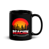 Beachin Black Glossy Mug