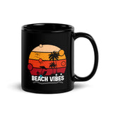 Beach Vibes Black Glossy Mug