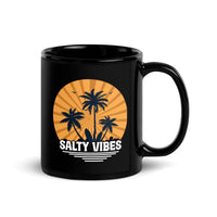 Salty Vibes Black Glossy Mug