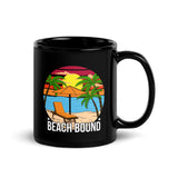 Beach Bound Black Glossy Mug