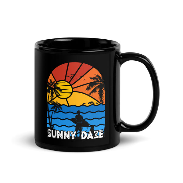 Sunny Daze Black Glossy Mug