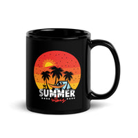 Summer Vibes Black Glossy Mug