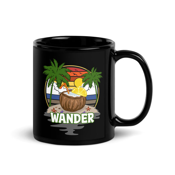 Wander Black Glossy Mug