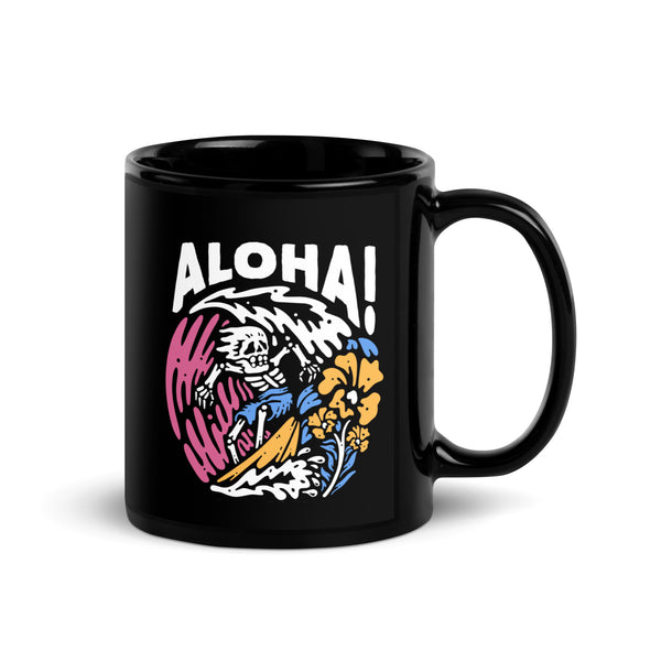 Aloha! Black Glossy Mug