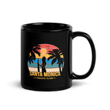 Santa Monica Black Glossy Mug