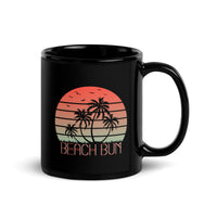 Beach Bum Black Glossy Mug